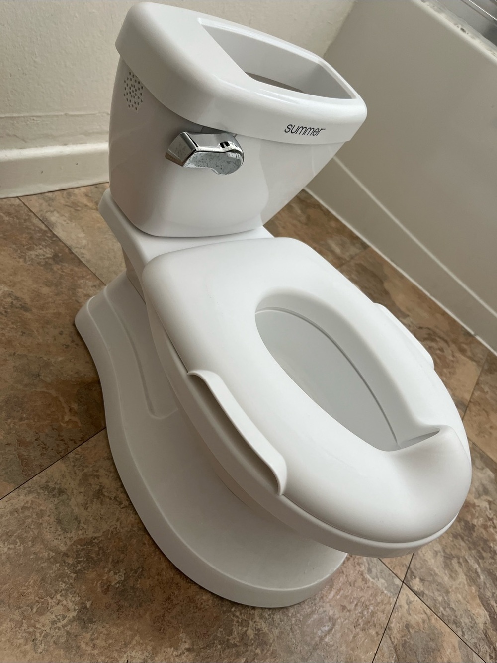 Infant White Potty Training Toilet with Realistic Design